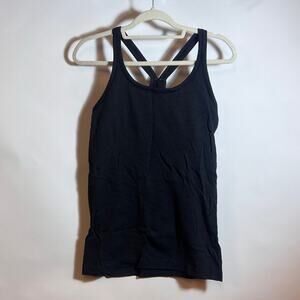 Lululemon Black Ribbed Racerback Tanktop With Built In Bra Size 12